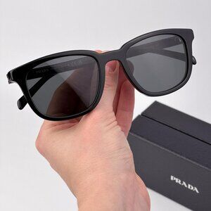 Prada PRA21S Square Sunglasses – Black Frame Dark Grey Lenses | Model 16K08Z